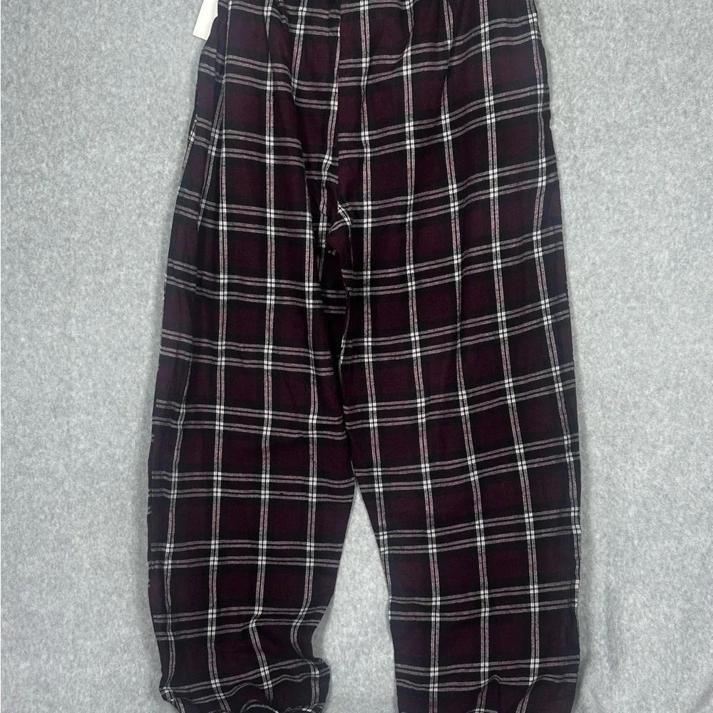 St. John's Bay Mens XL Lounge Pajama Pants Burgundy/White Plaid Elastic Waist - Picture 13 of 13